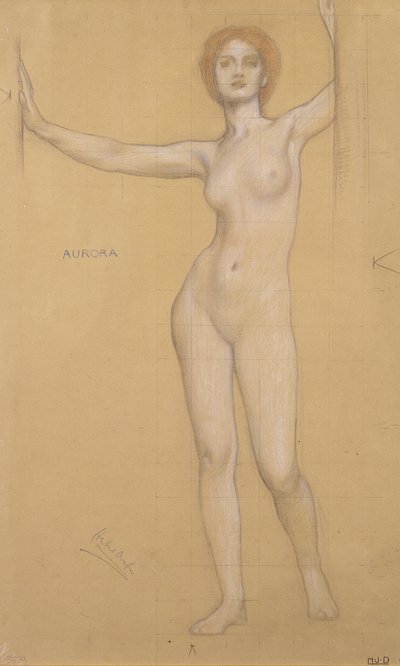 Aurora - Studie voor de Poorten van de Dageraad door Herbert James Draper